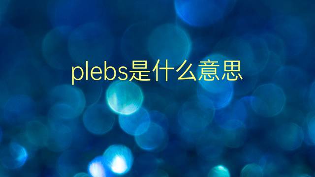 plebs是什么意思 plebs的翻译、读音、例句、中文解释