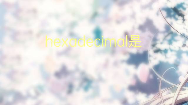 hexadecimal是什么意思 hexadecimal的翻译、读音、例句、中文解释