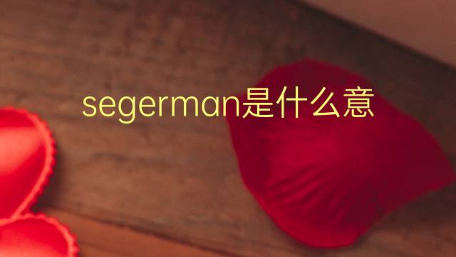 segerman是什么意思 segerman的翻译、读音、例句、中文解释