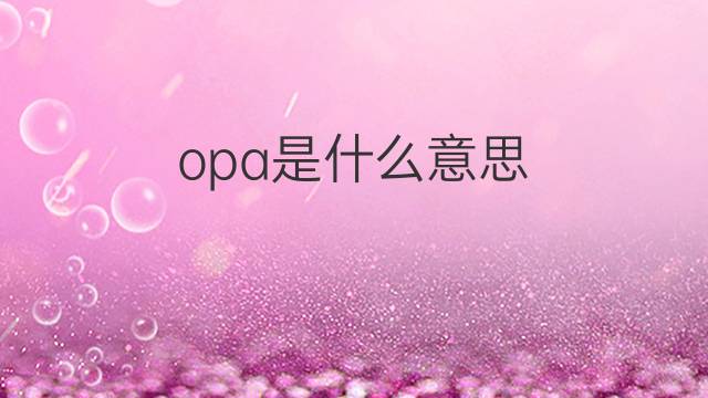 opa是什么意思 opa的翻译、读音、例句、中文解释