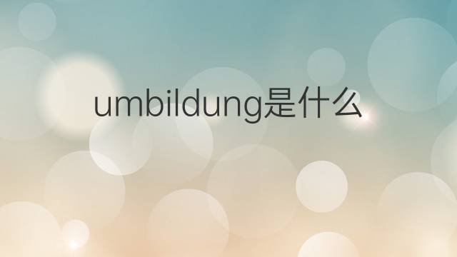 umbildung是什么意思 umbildung的翻译、读音、例句、中文解释