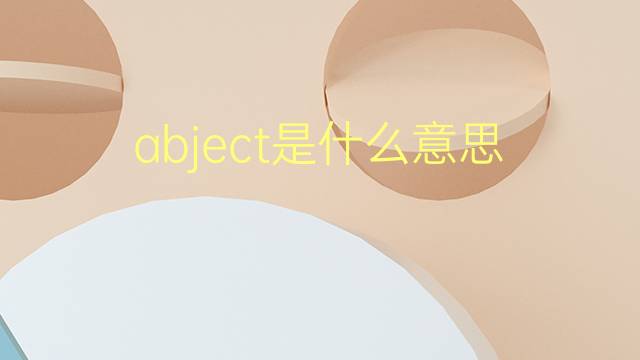 abject是什么意思 abject的翻译、读音、例句、中文解释