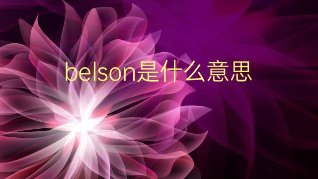 belson是什么意思 belson的翻译、读音、例句、中文解释