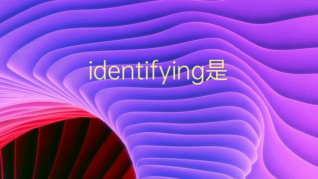 identifying是什么意思 identifying的翻译、读音、例句、中文解释