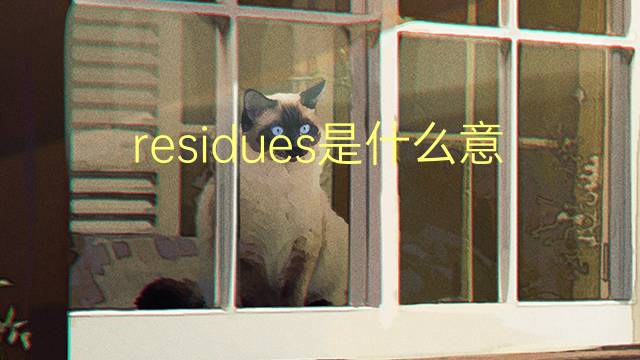 residues是什么意思 residues的翻译、读音、例句、中文解释