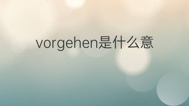 vorgehen是什么意思 vorgehen的翻译、读音、例句、中文解释