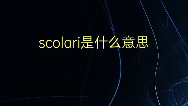 scolari是什么意思 scolari的翻译、读音、例句、中文解释