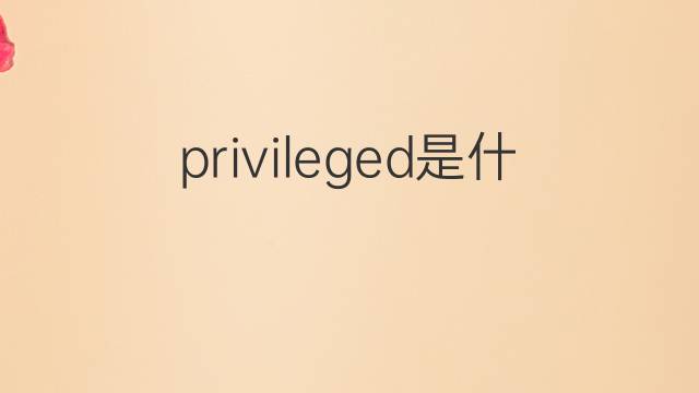 privileged是什么意思 privileged的翻译、读音、例句、中文解释