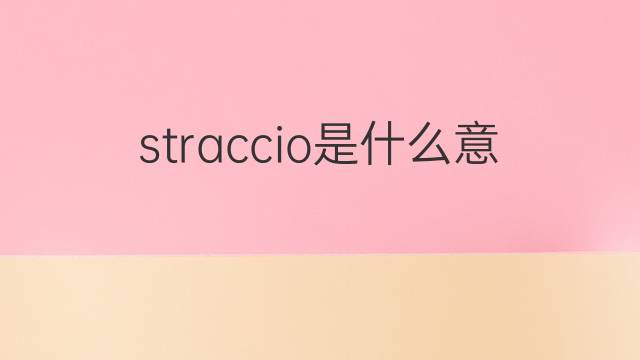 straccio是什么意思 straccio的翻译、读音、例句、中文解释