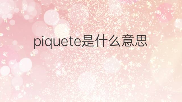 piquete是什么意思 piquete的翻译、读音、例句、中文解释