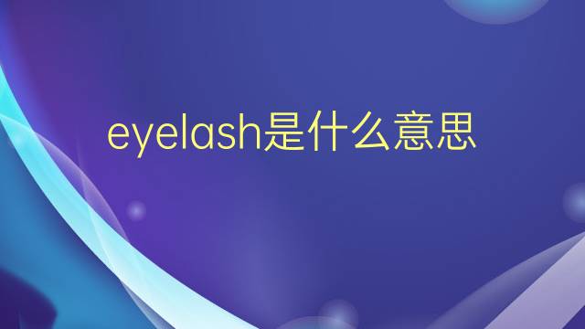 eyelash是什么意思 eyelash的翻译、读音、例句、中文解释