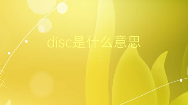 disc是什么意思 disc的翻译、读音、例句、中文解释