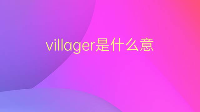 villager是什么意思 villager的翻译、读音、例句、中文解释