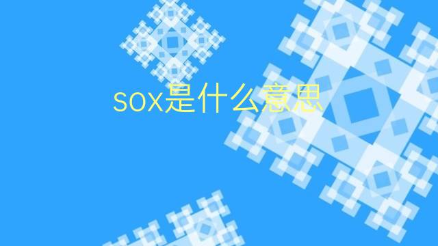 sox是什么意思 sox的翻译、读音、例句、中文解释