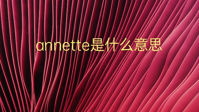 annette是什么意思 annette的翻译、读音、例句、中文解释