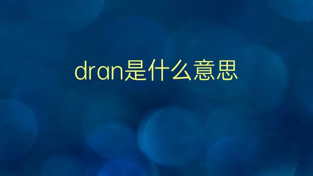 dran是什么意思 dran的翻译、读音、例句、中文解释