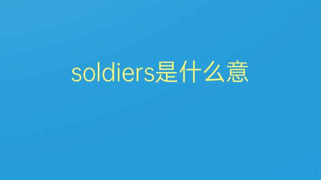 soldiers是什么意思 soldiers的翻译、读音、例句、中文解释