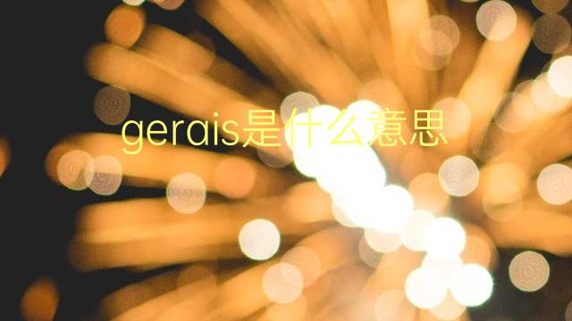 gerais是什么意思 gerais的翻译、读音、例句、中文解释