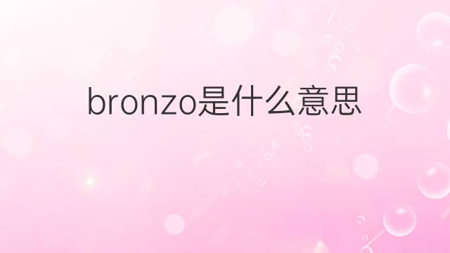 bronzo是什么意思 bronzo的翻译、读音、例句、中文解释