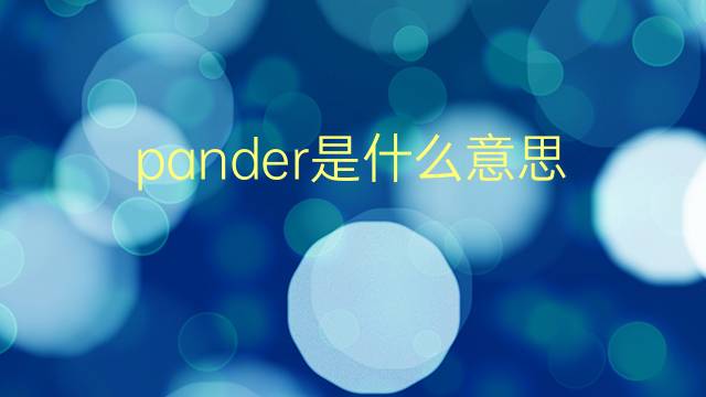 pander是什么意思 pander的翻译、读音、例句、中文解释