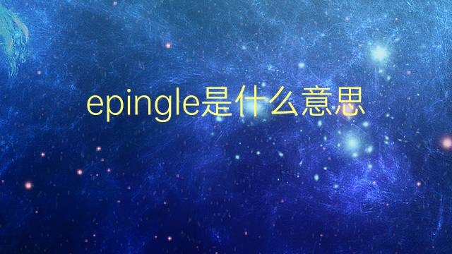 epingle是什么意思 epingle的翻译、读音、例句、中文解释