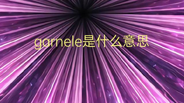 garnele是什么意思 garnele的翻译、读音、例句、中文解释