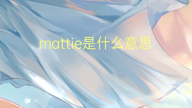 mattie是什么意思 mattie的翻译、读音、例句、中文解释