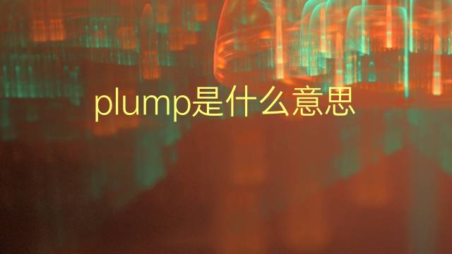 plump是什么意思 plump的翻译、读音、例句、中文解释