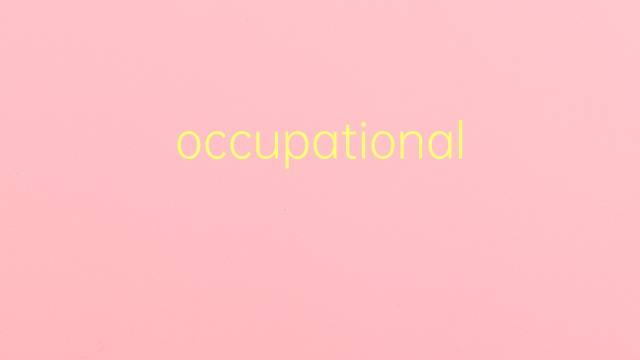 occupational是什么意思 occupational的翻译、读音、例句、中文解释