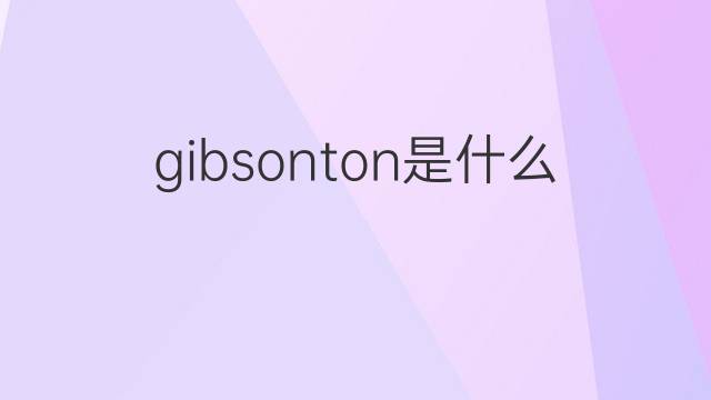 gibsonton是什么意思 gibsonton的翻译、读音、例句、中文解释