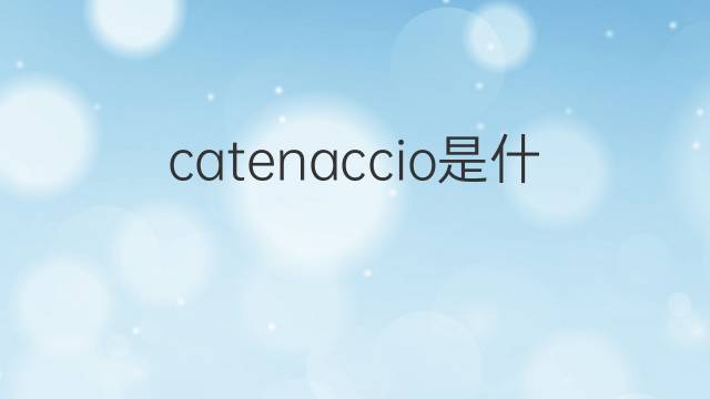 catenaccio是什么意思 catenaccio的翻译、读音、例句、中文解释