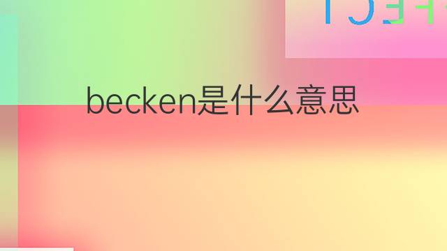 becken是什么意思 becken的翻译、读音、例句、中文解释