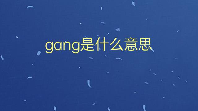 gang是什么意思 gang的翻译、读音、例句、中文解释