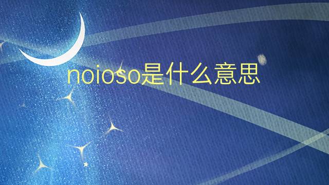 noioso是什么意思 noioso的翻译、读音、例句、中文解释