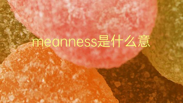 meanness是什么意思 meanness的翻译、读音、例句、中文解释