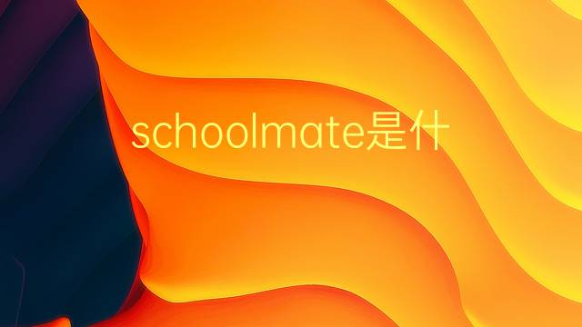 schoolmate是什么意思 schoolmate的翻译、读音、例句、中文解释