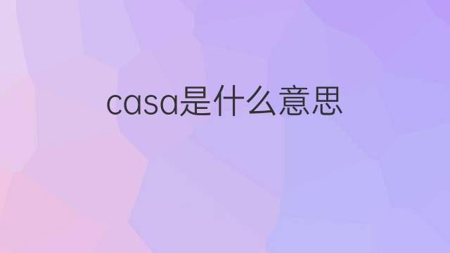 casa是什么意思 casa的翻译、读音、例句、中文解释