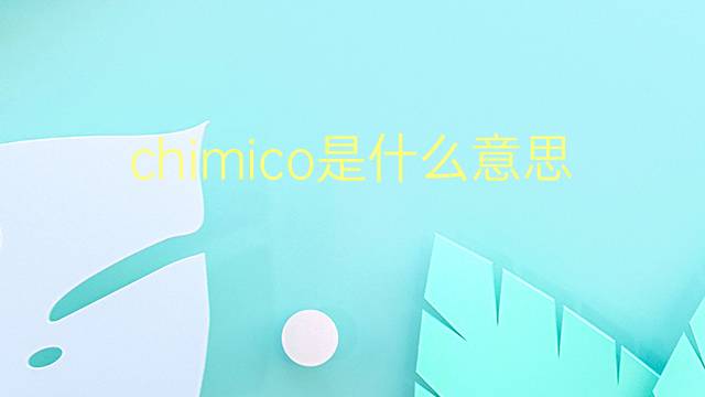 chimico是什么意思 chimico的翻译、读音、例句、中文解释