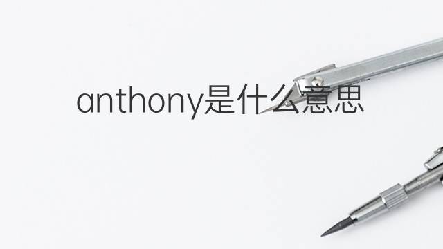 anthony是什么意思 anthony的翻译、读音、例句、中文解释