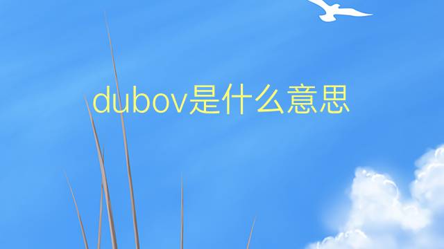 dubov是什么意思 dubov的翻译、读音、例句、中文解释