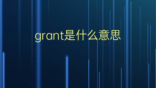 grant是什么意思 grant的翻译、读音、例句、中文解释