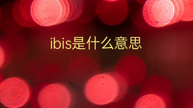 ibis是什么意思 ibis的翻译、读音、例句、中文解释