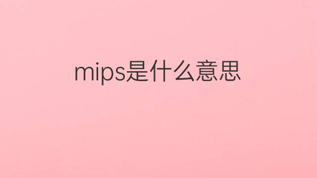 mips是什么意思 mips的翻译、读音、例句、中文解释