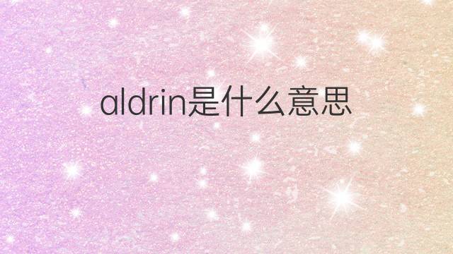 aldrin是什么意思 aldrin的翻译、读音、例句、中文解释