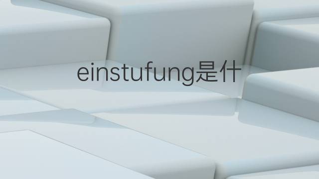 einstufung是什么意思 einstufung的翻译、读音、例句、中文解释