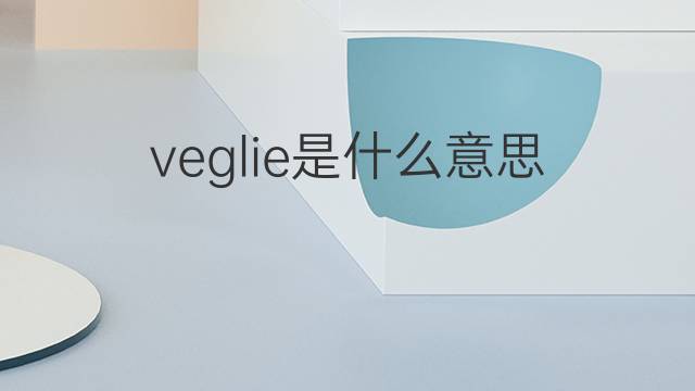 veglie是什么意思 veglie的翻译、读音、例句、中文解释