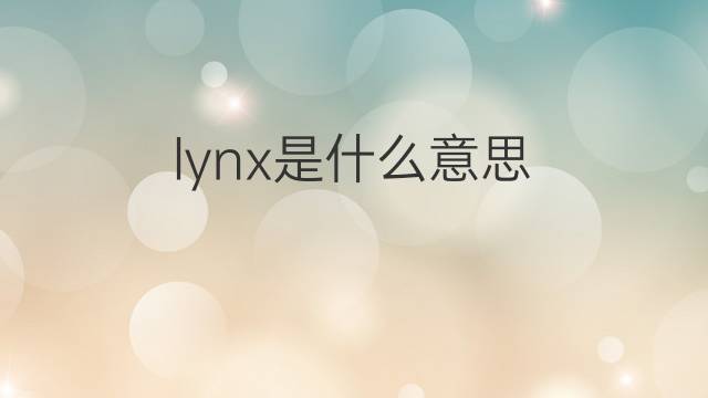 lynx是什么意思 lynx的翻译、读音、例句、中文解释