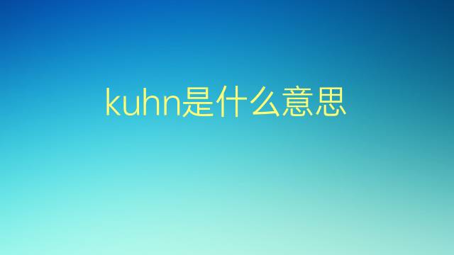 kuhn是什么意思 kuhn的翻译、读音、例句、中文解释