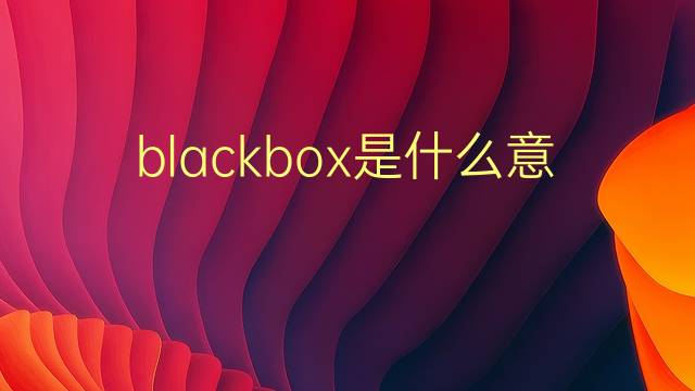 blackbox是什么意思 blackbox的翻译、读音、例句、中文解释