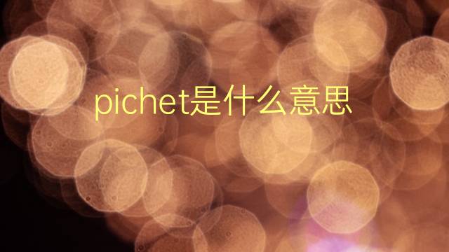 pichet是什么意思 pichet的翻译、读音、例句、中文解释